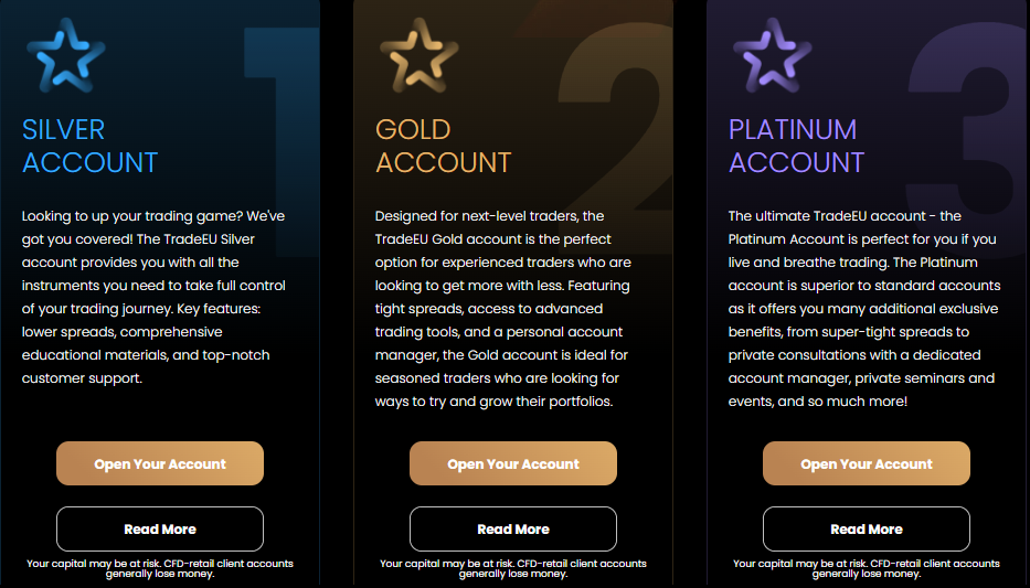 Account types, commissions, and fees